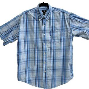 US Polo Association shirt Button Up Adult Medium blue pattern